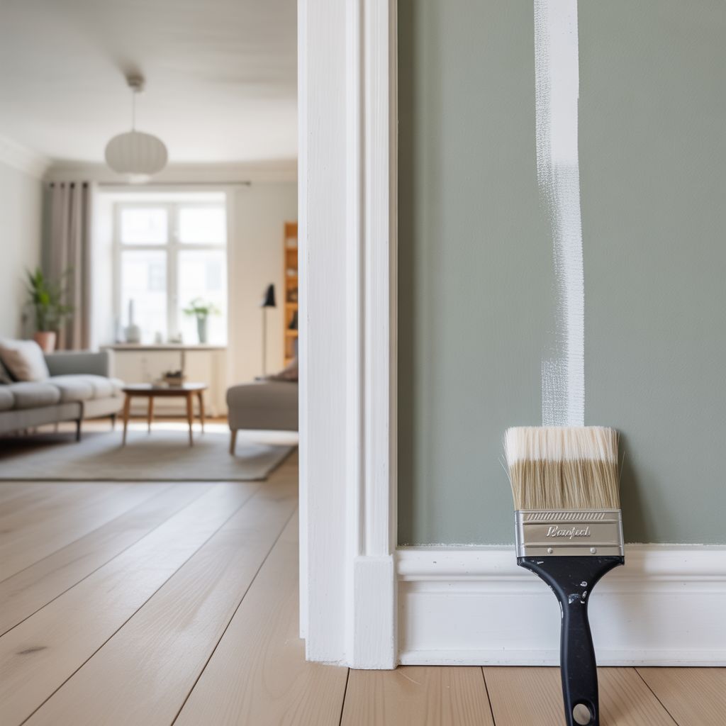 skara kanter med pensel guide for raka linjer utan tejp