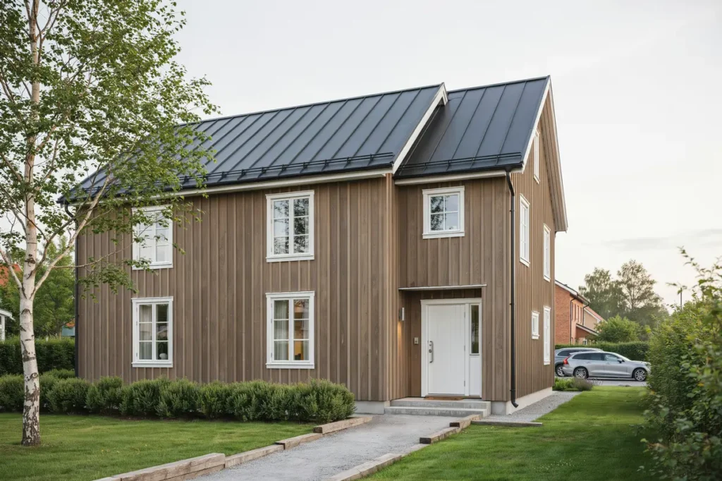 fasadrenovering och byte av tr panel p villa i h ljarp landskrona